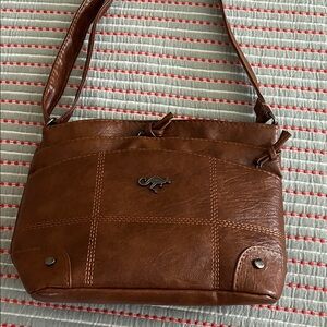 Faux leather brown purse
